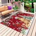 thumbnail image 1 of Christmas Dog Outdoor Rug 5x8 Ft, Non Slip Washable Area Rug, Xmas Tree Poinsettia Botanical Red Patio Rugs Carpet Runner, Large Floor Mat for Indoor/Outdoor Deck Porch Camping, 1 of 8