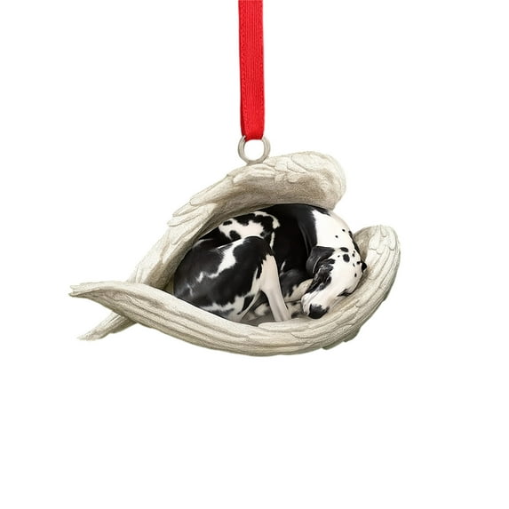 Christmas Dog Pendant Ornament – 3.15 in Acrylic Hanging Decoration for Christmas Tree, Car, Door or Wall – Cute Holiday Pet-Themed Décor Accessory