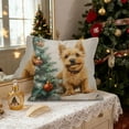 thumbnail image 1 of Christmas Dog Pillow Cover - Washable Throw Cushion Case, Holiday Puppy Print for Sofa Home Festive Decor Gift, 1 of 6