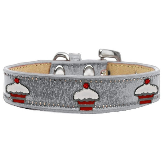 Christmas Dog, Puppy Pet Widget Ice Cream Collar, "Red Cupcake"