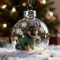 thumbnail image 1 of Christmas Dog Snow Globe - Festive Puppy Themed Snow Ornament, Cute Xmas Decoration For Home, Mantel And Tabletop, Charming Holiday Gift For Dog Lovers, 3.15in/8cm, E, 1 of 1