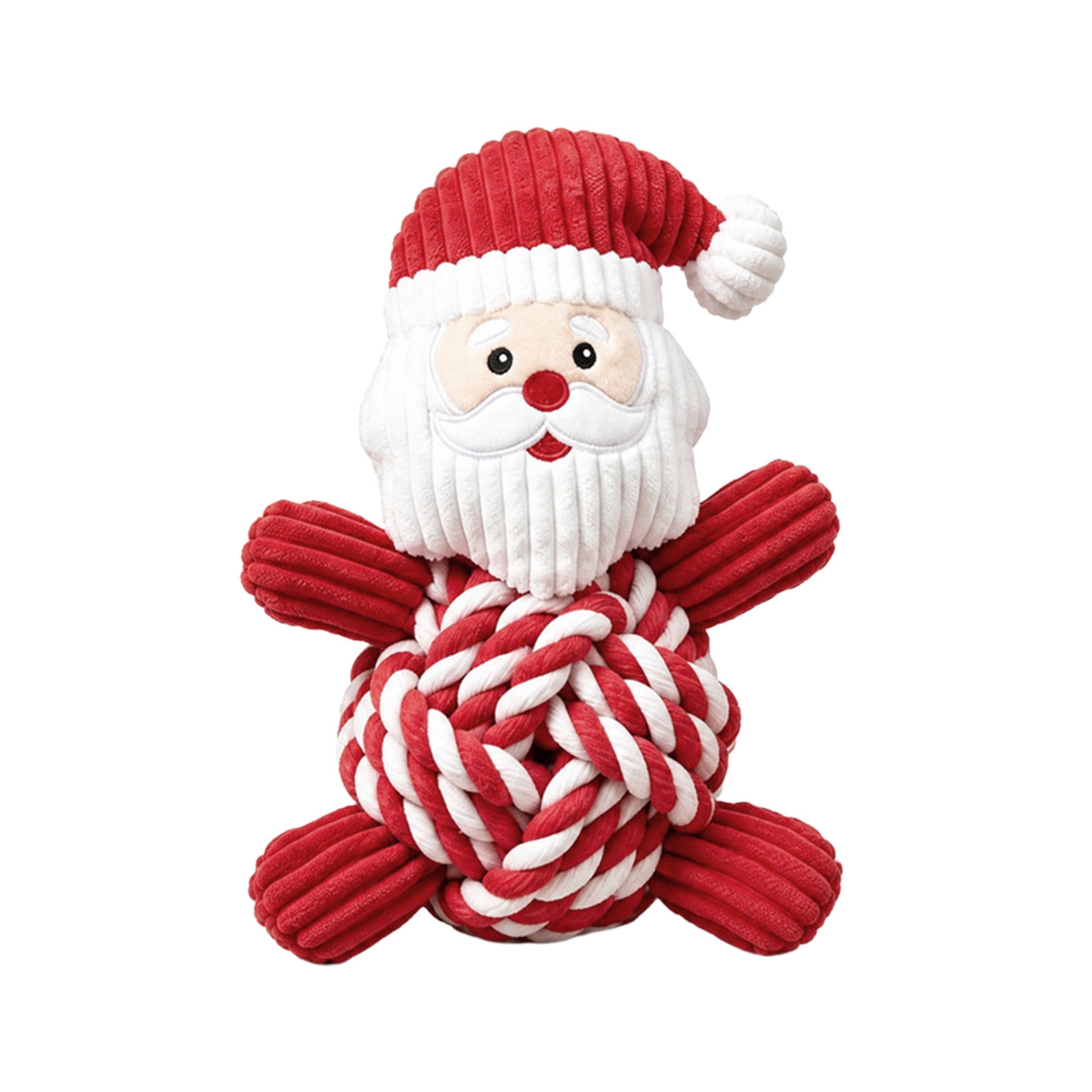 Christmas Dog Squeaky Toys, Knotted Rope Plush Toy for Dog Teething and ...