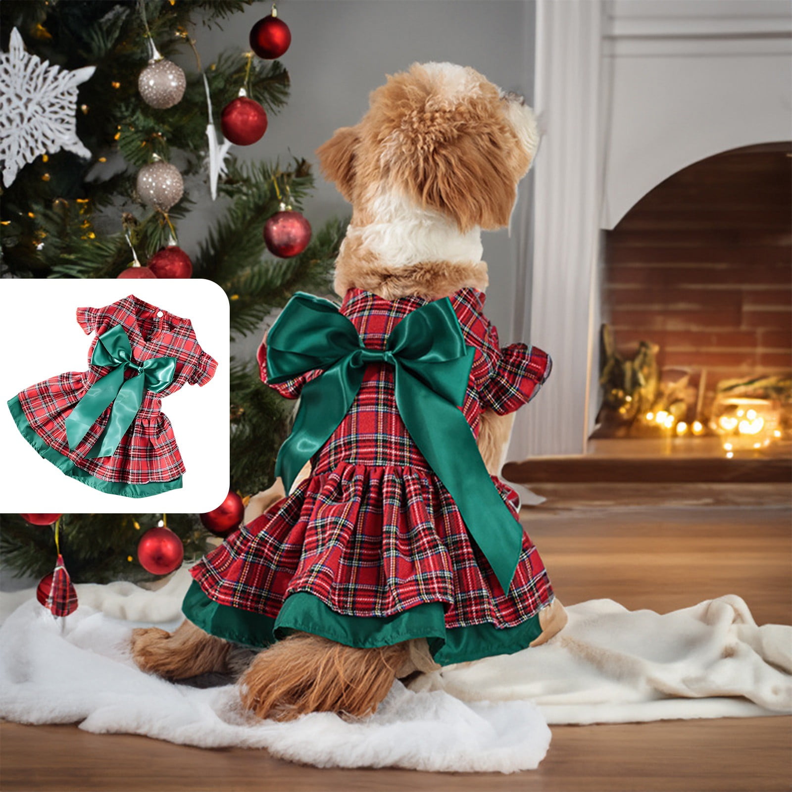 Christmas Dog Sweater Warm Fleece Dog Christmas Coat, Cute Xmas Hooded