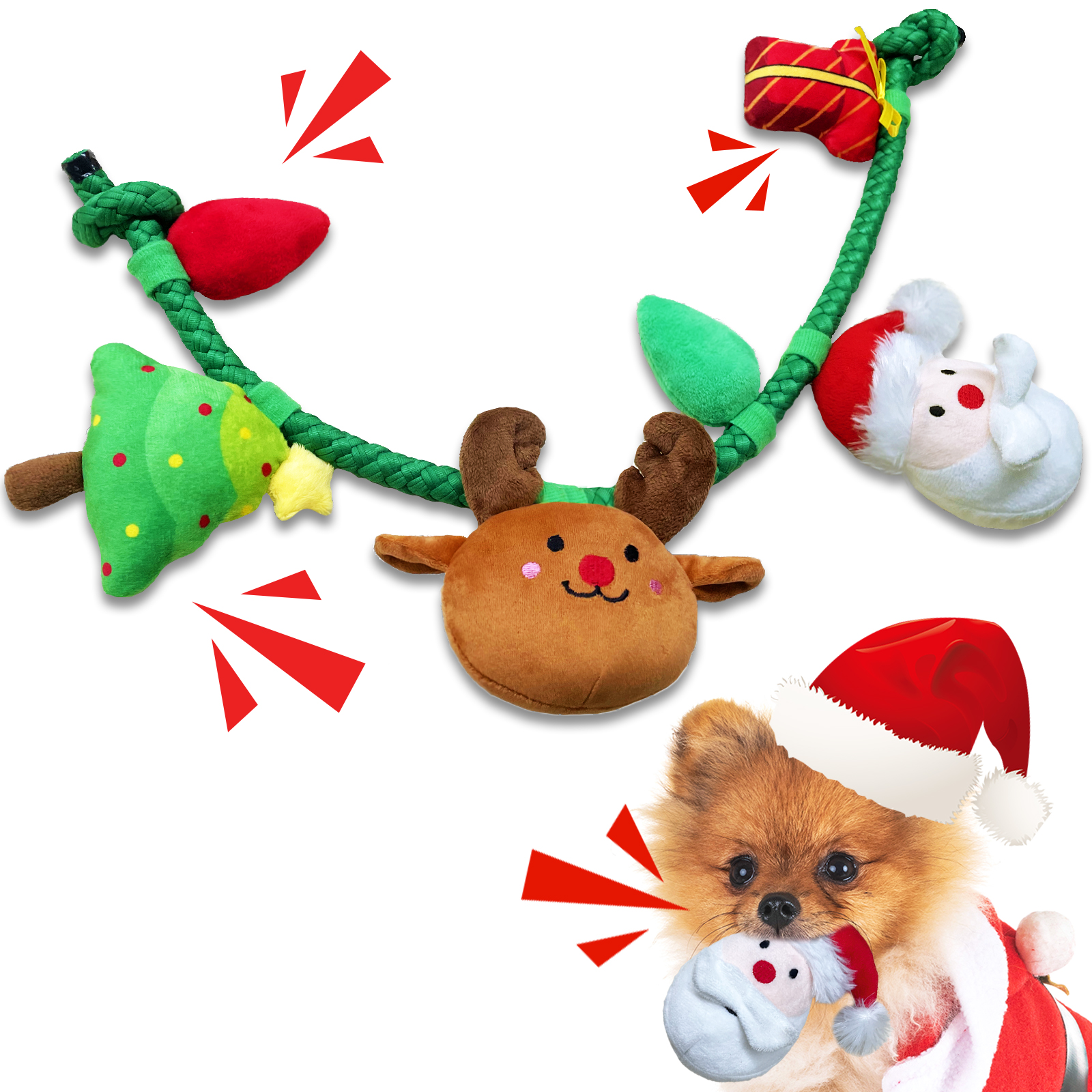Christmas Dog Toys, Suqeaky Dog Toys for Christmas, Best Dog Gifts for
