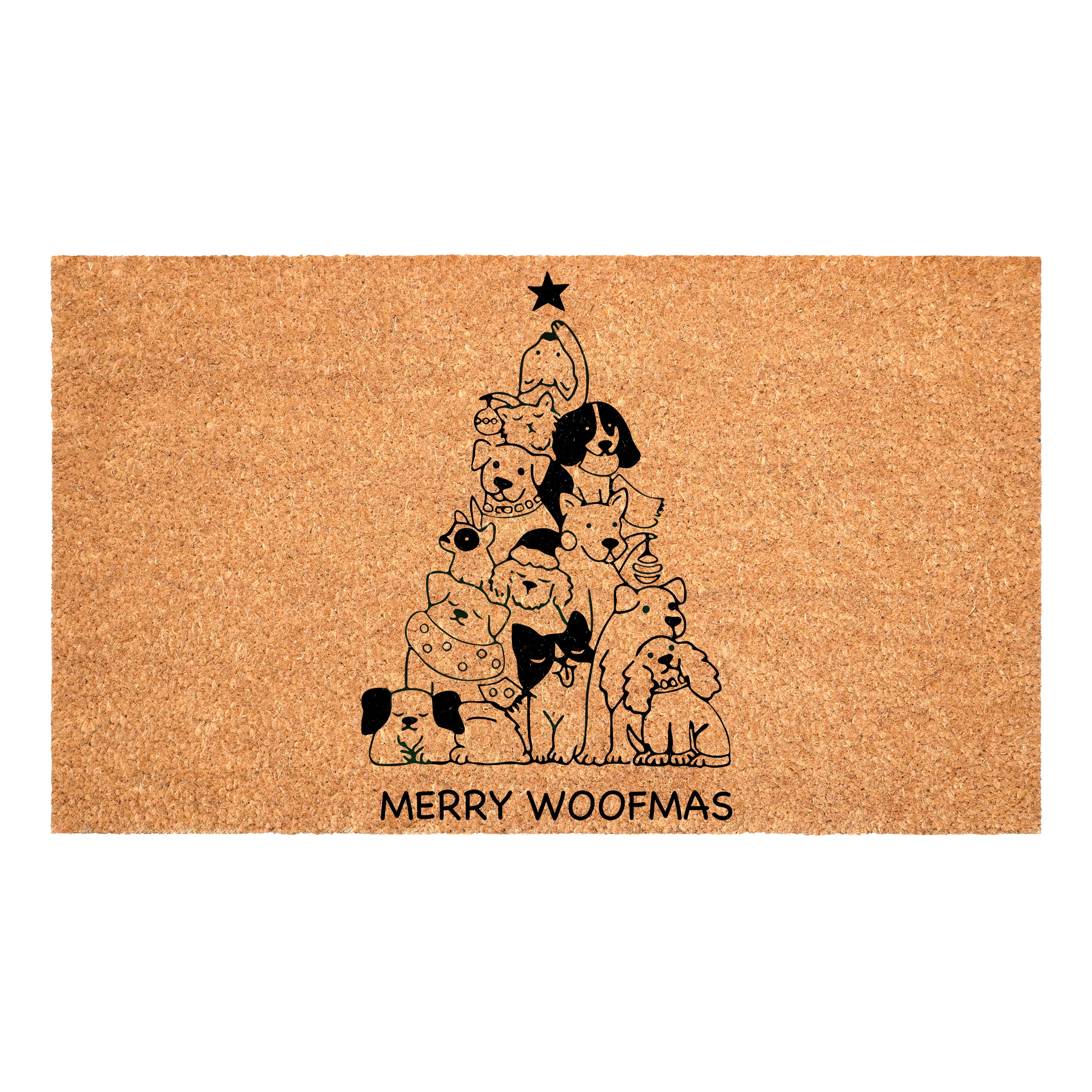 Christmas Dog Tree Doormat, 24" x 36"