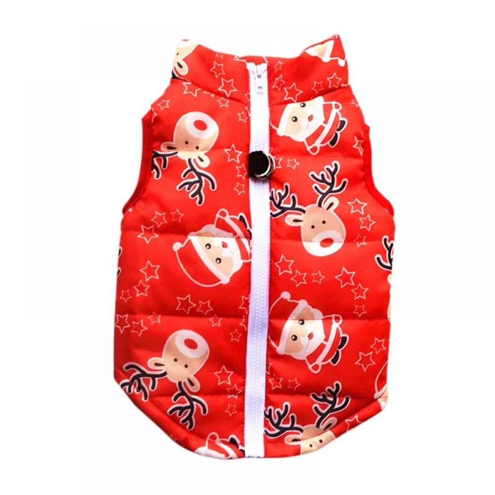 Christmas Dog Vest For Autumn And Winter Sleeveless Zipper Coat With
