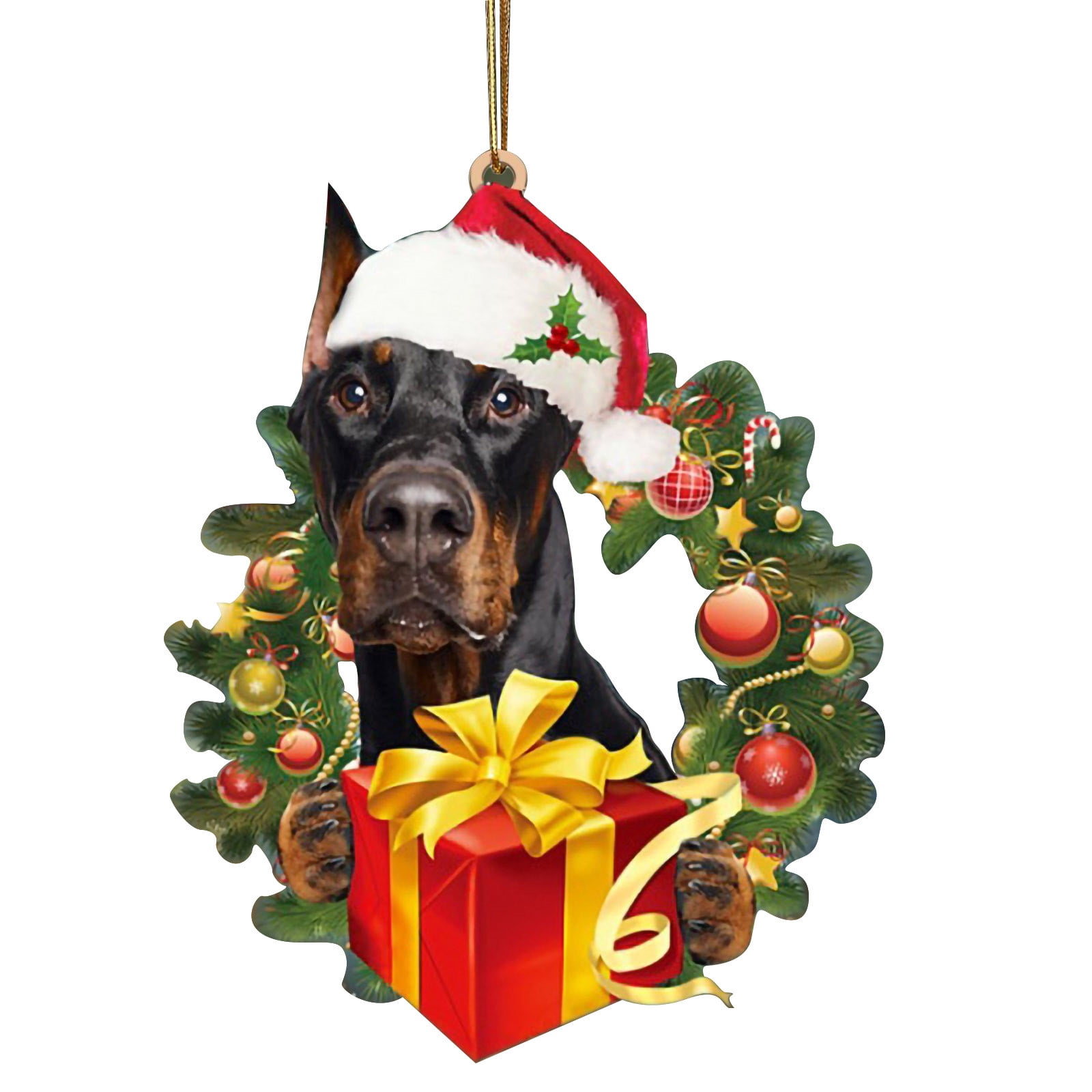 Christmas Dog With Box Ornament Christmas Tree Decorations Xmas Tree