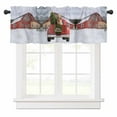 thumbnail image 1 of Christmas Dogs Valances for Windows Xmas Trucks Tree Red House Winter Snow Scene Rod Pocket Curtain Valance Window Treatment Short Curtains for Kitchen Living Room, 60"x18", 1 of 5