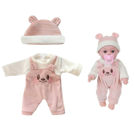 Christmas Doll Dress Outfit Set for 18 Inch Dolls, Elastic Holiday Party Costume Fashion Clothes for Klds 3-6 Years Old, Festive Gift for GirIs