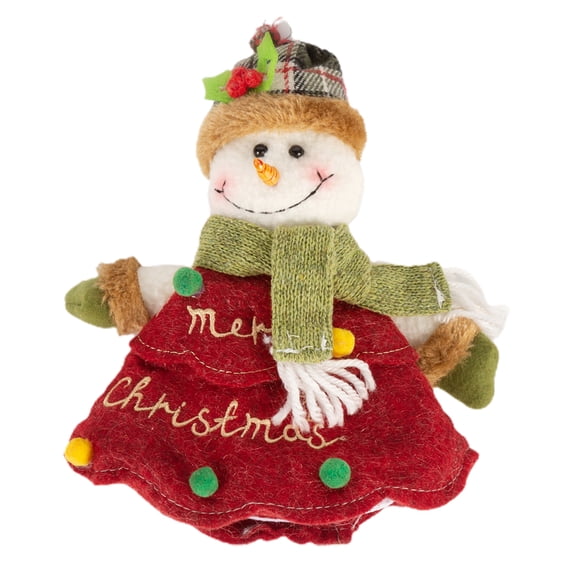 Christmas Doll Super Soft Zipper Closure Wear Resistant Adorable Appearance Multipurpose Decorative Cloth Santa Claus Elk Style Cartoon 3D Doll Decor for Home
