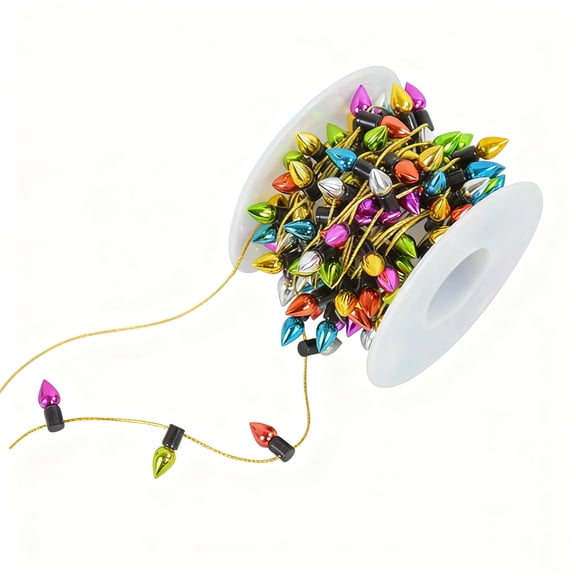 Christmas Dollhouse Miniature String Lights, 16.4ft/5m Mini Fake Fairy Lights Gifts for Christmas Party Dollhouse Crafts Furniture Accessories(Gold)