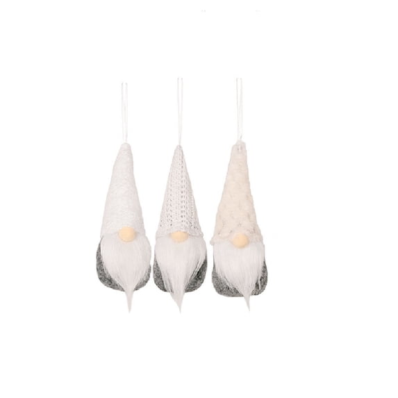 Christmas Dolls Ornaments Set, Striped Faceless Design, 3 Pieces & Safe Material, for Tree, Home, and Holiday Decorations