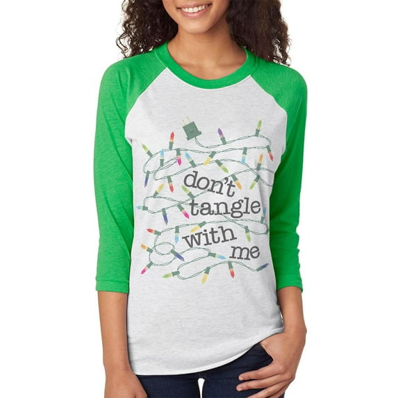 Christmas Don't Tangle With Me Unisex Raglan T Shirt Irish Green 2XL