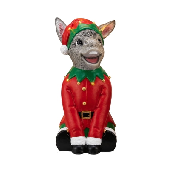 Christmas Donkey Santa Figurine, Resin Holiday Decoration, Versatile Indoor & Outdoor Christmas Ornament for Table and Courtyard Decor