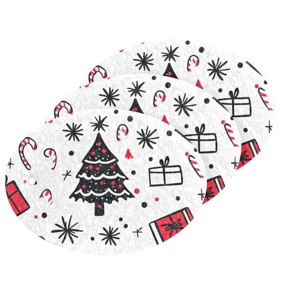 Christmas Doodle Gifts 3 Dish Sponges Bulk Delicate Clean Non Scratch Compressed Sponges Kitchen Sponges BPA Free