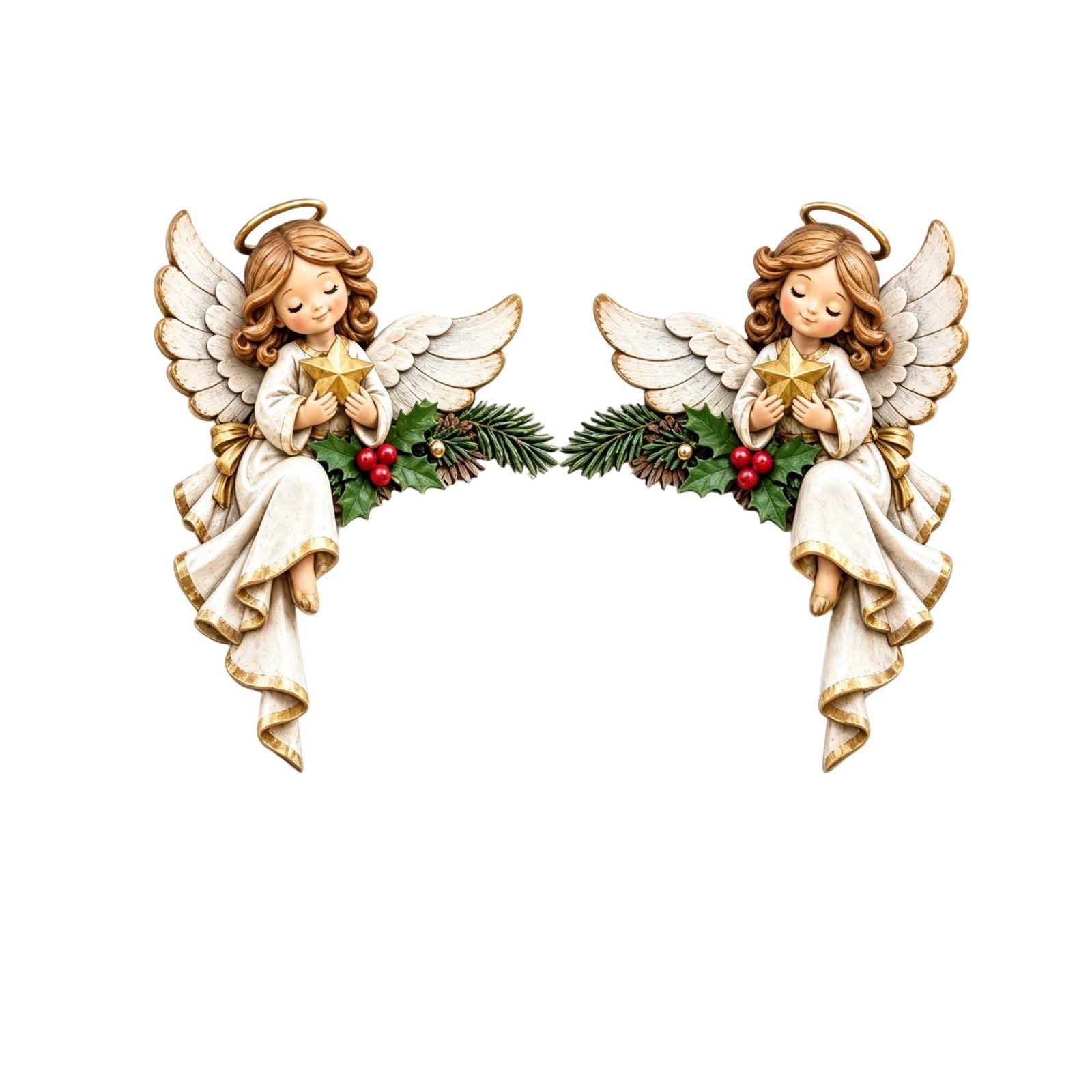 Coner Angel Christmas Door Corner Angels Ornaments Shaped Holding Stars Decor Flat ...