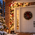 thumbnail image 1 of Christmas Door Corner Decor Light, L-Shaped Holiday Porch Decoration with Christmas Door Frame Accent for Entryway Wall Indoor Outdoor Seasonal Display, 3PC, 1 of 6