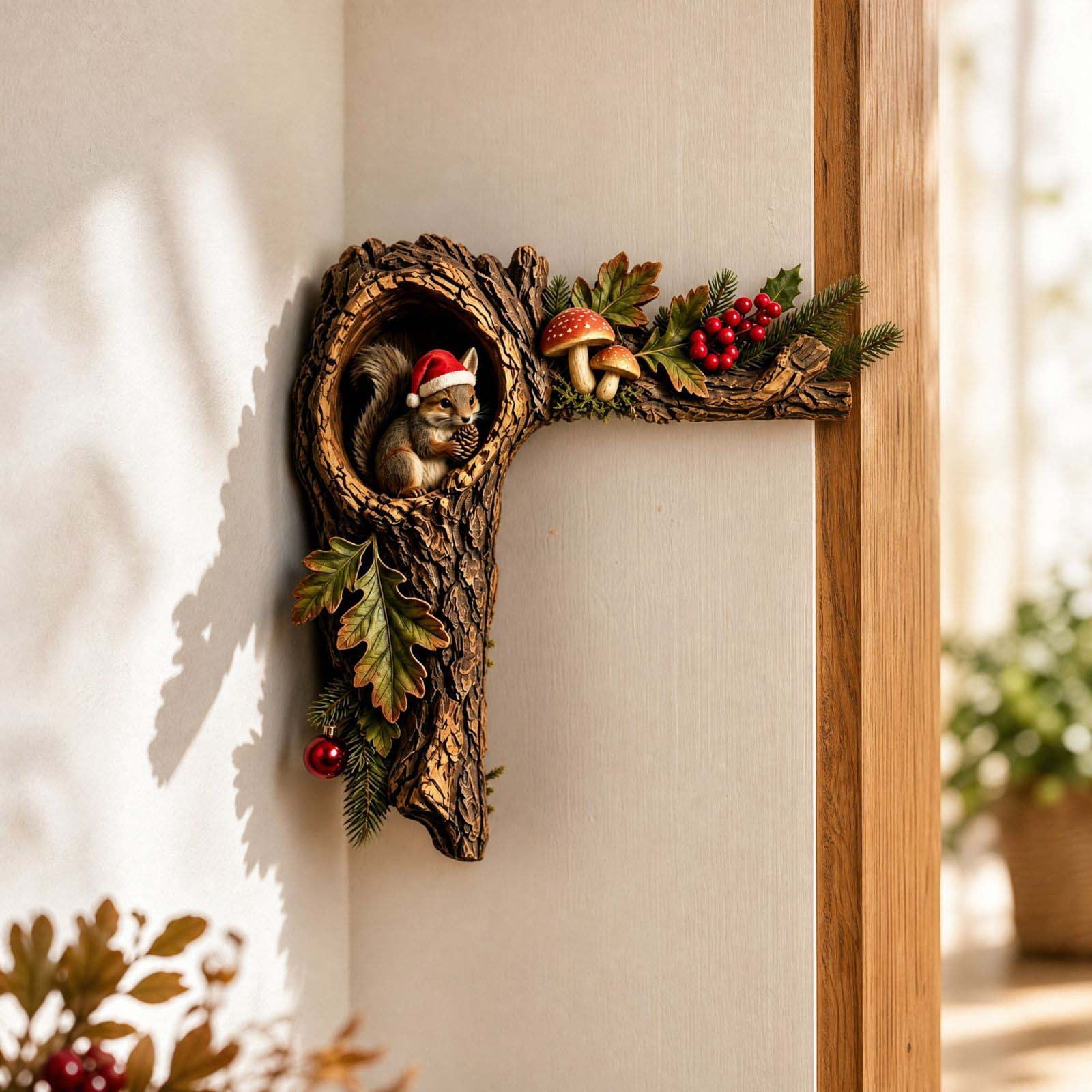 Christmas Door Corner Decor, Wooden Flat Door Frame Ornament, Cute ...