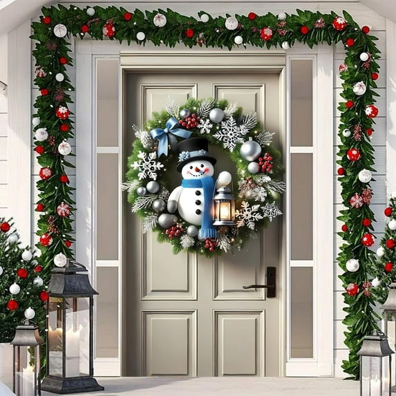 Christmas Door Cover Christmas Door Decorations Christmas Ball Door Cover Christmas Front Door Banner Backdrop Photo Background Outdoor Sign for New Year Holiday Indoor Outdoor Decorations