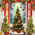 thumbnail image 1 of Christmas Door Cover 35x71 Inch - Santa Claus Pattern Polyester Holiday Decor for Front Doors, Fireplace Mantels & Dining Tables, Easy Hang Seasonal Home Accent (Red & Green), 1 of 6