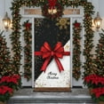 thumbnail image 1 of Christmas Door Cover 3D Bow Design Holiday Decoration Festive Door Curtain Wall Hanging Party Decor 35 x 71 Inch, 1 of 5