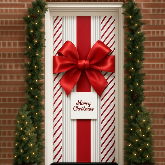 Christmas Door Cover 72x35 Inch Christmas Gnome Hanging Banner Backdrop Photography Background Decoration Gnome Door Banner Winter Xmas New Year Holiday Party S