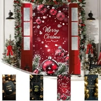 Christmas Door Cover Christmas Door Decorations 35X71 Inch Christmas Ball Door Cover Merry Christmas Fabric Front Door Banner Xmas Ball Backdrop Decoration Walls Home Christmas Party Decor