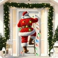 thumbnail image 1 of Christmas Door Cover Curtain – 35 x 71 Inch Holiday Door and Wall Decoration – Multicolor Bow Pattern Nylon Spandex Fabric for Christmas Party and Home Decor, 1 of 5
