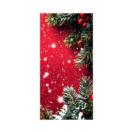 Christmas Door Cover Decoration, 6*3FT Snowflake Photography Background Banner Porch Sign for Winter Indoor Outside Front Door Banner Farmhouse Party Supplies
