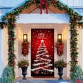 thumbnail image 1 of Christmas Door Cover Decoration, Large Festive Tree Pattern Door Curtain for Holiday Home Decor, Easy to Hang with Ties(A), 1 of 4