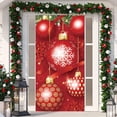 thumbnail image 1 of Christmas Door Cover Decoration Merry Christmas Gnome Door Hanging Banner Backdrop Red Green Hat Door Cover Photography Background Winter Xmas New Year Decor 71x35, 1 of 6