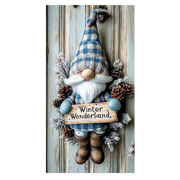 Christmas Door Cover Decoration Merry Christmas Gnome Door Hanging Banner Door Cover Photography Background Winter Xmas New Year Decor