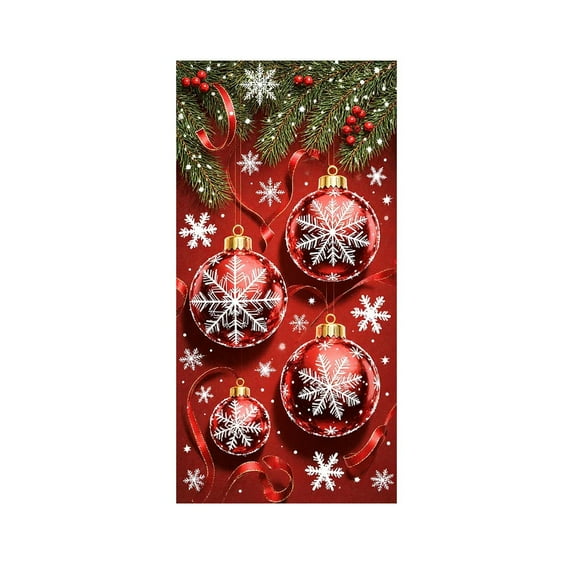 Christmas Door Cover Decoration Santa Claus Front Door Cover Xmas Hanging Banner Santa Background for Home Holiday Christmas Decoration, E