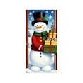 thumbnail image 1 of Christmas Door Cover Decoration Snowman Front Door Cover Xmas Hanging Banner Snowflake Background for Home Holiday Christmas Decoration Hanging Backdrop Indoor Outdoor Winter Party Decor, 1 of 5