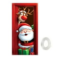 thumbnail image 1 of Christmas Door Cover Decoration Winter Backdrop Xmas Door Hanging Covers Christmas Eve Background Santa Reindeer Banner Christmas Party Decorations Photo Booth for New Year 70.8 x 35.4 inch, 1 of 8