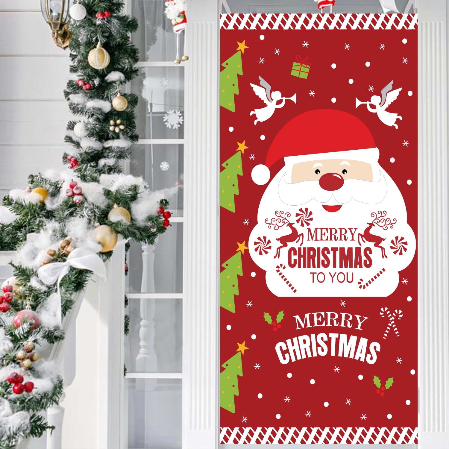 Christmas Door Cover Christmas Decorations Outdoor Indoor Decor Door