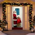 thumbnail image 1 of Christmas Door Cover, Festive Santa Stuck on Door Curtain Decoration for Home Indoor Outdoor Holiday Party, Funny Christmas Scene Layout Background Cover Door Hanging Decor, 1 of 6