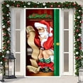 thumbnail image 1 of Christmas Door Cover Funny Santa Claus Door Cover Decoration Background Banner Xmas Door Banner Christmas Door Decoration, 1 of 8