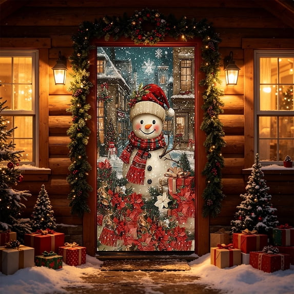 Christmas Door Cover Hanging Decor Holiday Party for Home Front Door Bedroom Wall Indoor Xmas