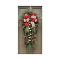 thumbnail image 1 of Christmas Door Cover – Ice Silk Polyester Fabric Holiday Door Decoration – 70.8 x 35.4 in Red Christmas Theme Hanging Curtain for Front Door, Indoor & Outdoor Display with Ropes Included, 1 of 5