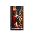 thumbnail image 1 of Christmas Door Cover Raccoon Merry Christmas Background Banner Xmas Fabric Door Banner Photography Hanging Cover Photo Booth Props Decorations for House Door Decor, 70.9 x 35.4 Inch, 1 of 2