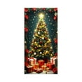 thumbnail image 1 of Christmas Door Cover Red Green Christmas Decorations, Christmas Santa Claus Door Hanging Banner Red Christmas Tree Backdrop Banner for Home Front Door Holiday Xmas Party, 1 of 5
