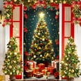 thumbnail image 1 of Christmas Door Cover Santa Claus Pattern Polyester Holiday Door Decoration - Party Festival Home Decor(I), 1 of 4