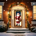 thumbnail image 1 of ‌Christmas Door Cover - Santa Claus & Tree Holiday Decor,Waterproof,Reusable,Christmas Party Decorations,Holiday Home Decor,Festive Wall Decor,35x71in‌‌, 1 of 9