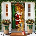 thumbnail image 1 of Christmas Door Cover - Santa-Print Door Banner Weather-Proof Fast Install, Indoor Outdoor Holiday Backdrops for Entryway or Party Photo, 1 of 6