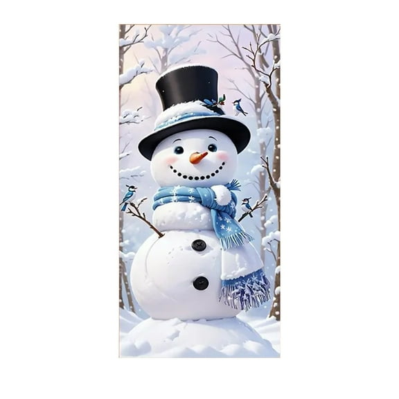 Christmas Door Cover – Snowman Nylon Door Curtain for Front or Interior Doors, Festive Holiday Hanging Decoration for Home & Party Use