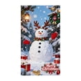 thumbnail image 1 of Christmas Door Cover With Snowman Design Elastic Stretchy Fabric For Front Door Holiday Decor(White-90x180cm), 1 of 4