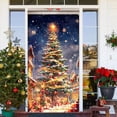 thumbnail image 1 of Christmas Door Cover Xmas Door Banner, 1 Pack 36x83 Inch Standard Stretch Polyester Tool-Free Setup Removal Indoor Outdoor Reusable for Front Door & Storefront Window, 1 of 6