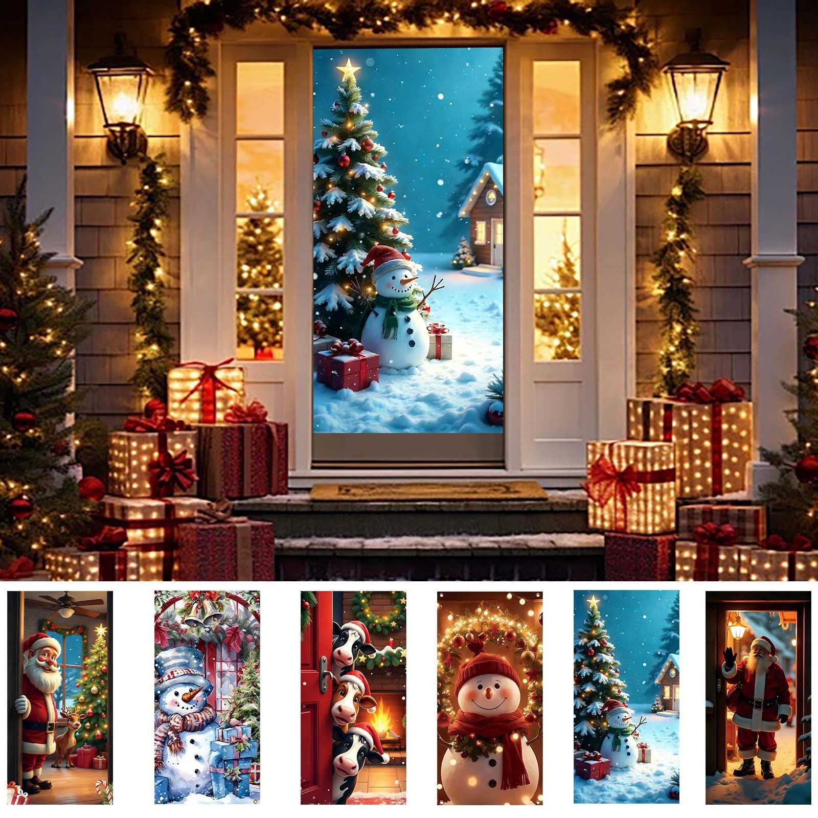 Christmas Door Covers For Front Door,Christmas Door Curtain,Christmas ...