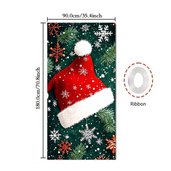 Christmas Door Curtain Decoration Door Cover Christmas Scene Layout Background Cover